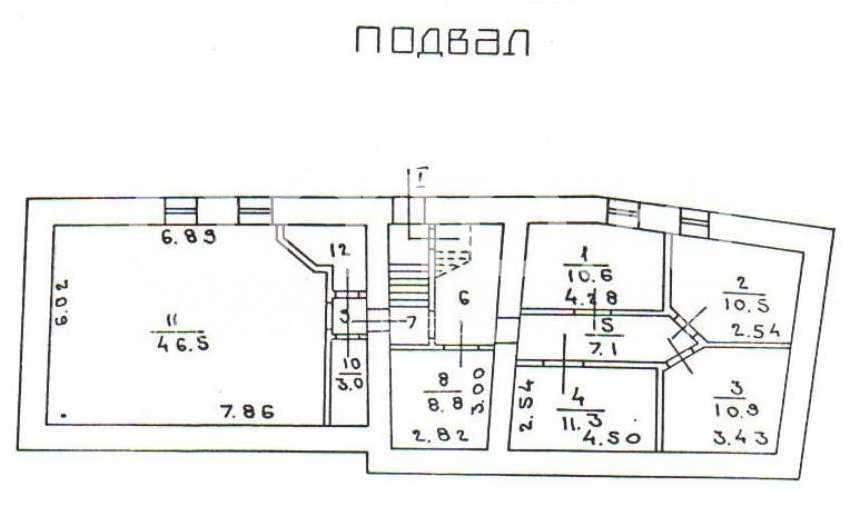 Планировка офиса 569.9 м², 1 этаж, Особняк «г Москва, 2-й Неопалимовский пер., 5»